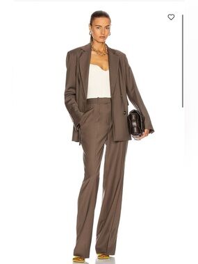 LOULOU STUDIO Tatakoto Double-Breasted Wool Blazer & Sbiru Pleated Pants Size M
